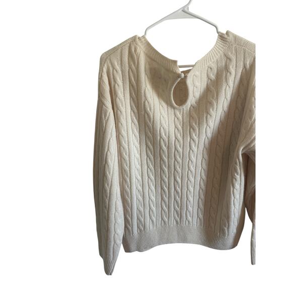 Grey Ven Women's XSmall White Halket Wool Cashmere Crew Neck Long Sleeve Sweater - Picture 7 of 11